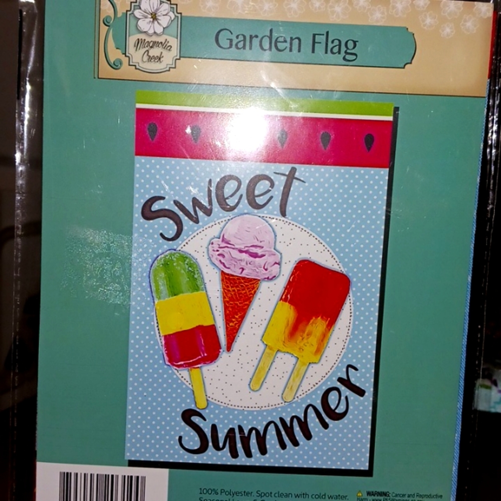 Garden flag Sweet Summer ice cream watermelon Popsicles 12" × 18" NWT